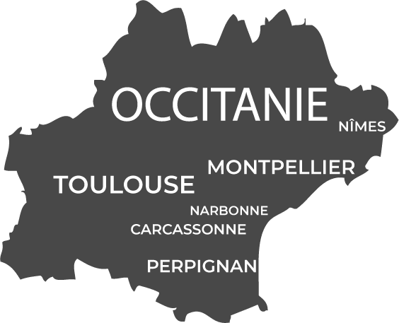 Carte de l'Occitanie avec ses villes principales